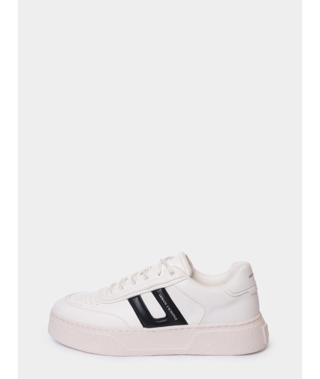 ARMANI EXCHANGE Белые низкие кроссовки / кеды из искусственной кожи, фото 2