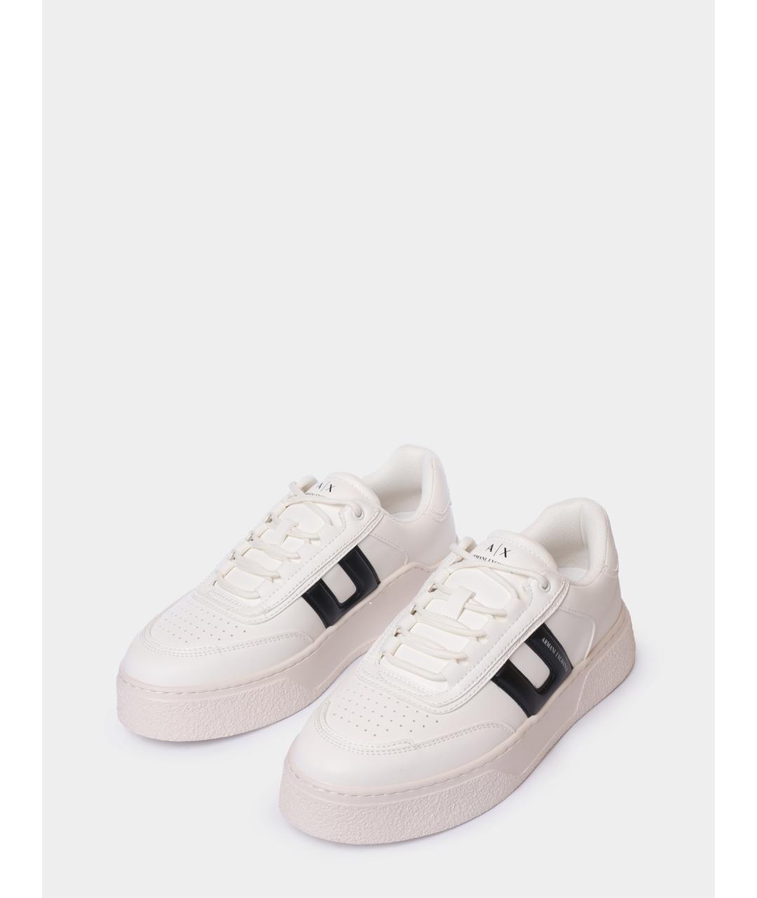 ARMANI EXCHANGE Белые низкие кроссовки / кеды из искусственной кожи, фото 3