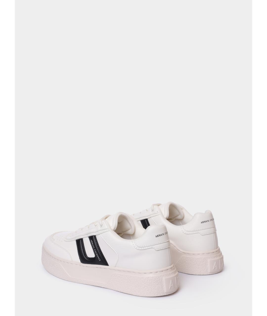 ARMANI EXCHANGE Белые низкие кроссовки / кеды из искусственной кожи, фото 6