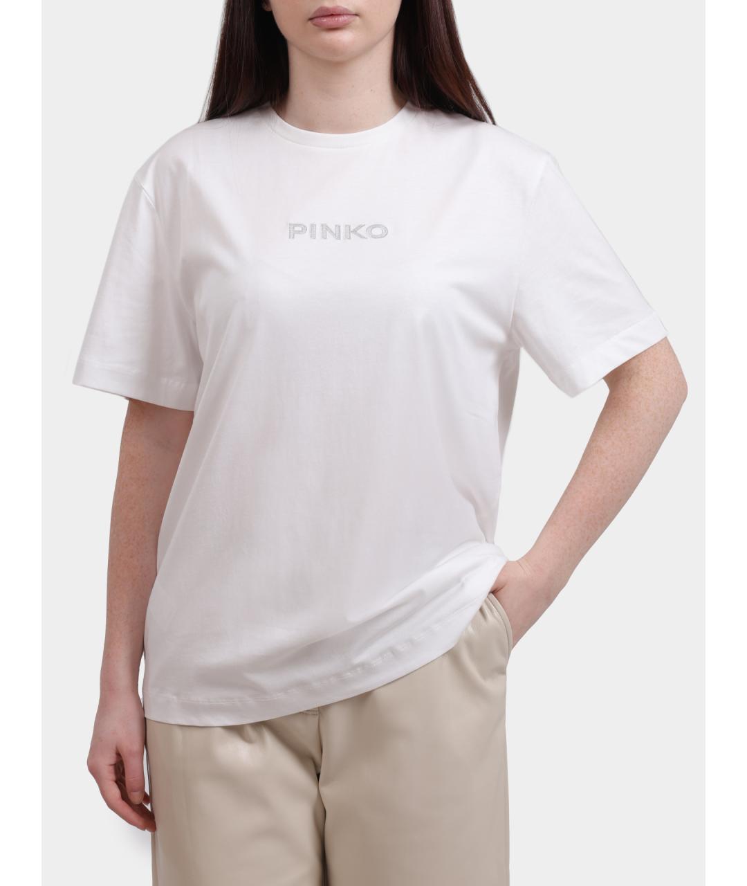PINKO Белая хлопковая футболка, фото 2