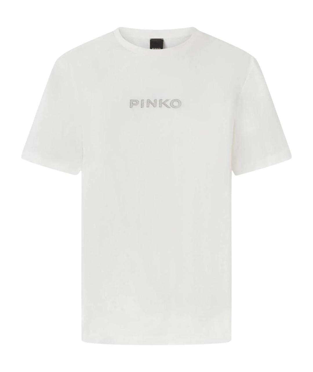 PINKO Белая хлопковая футболка, фото 1