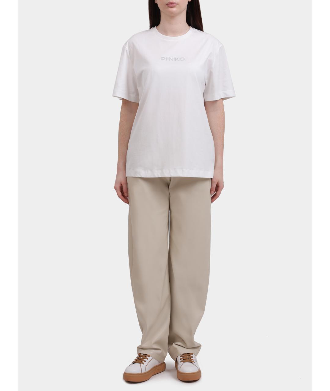 PINKO Белая хлопковая футболка, фото 3