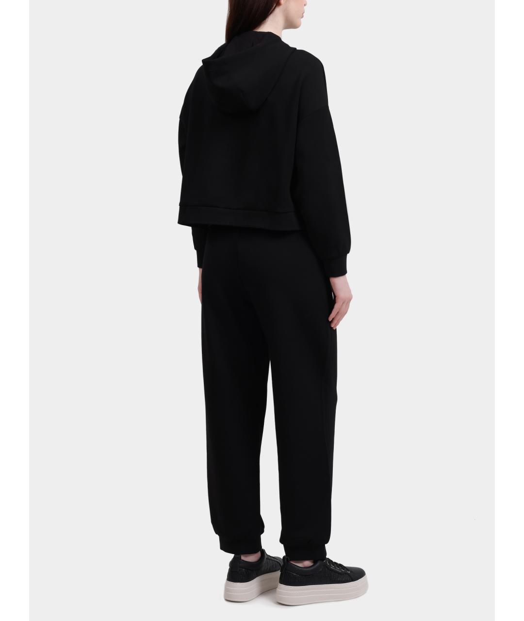 ARMANI EXCHANGE Черные полиамидовые прямые брюки, фото 4