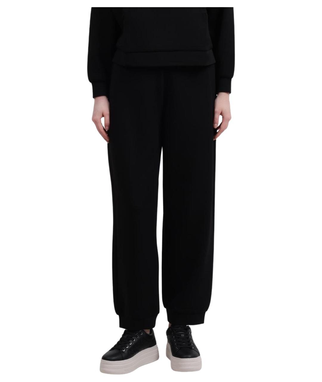 ARMANI EXCHANGE Черные полиамидовые прямые брюки, фото 1