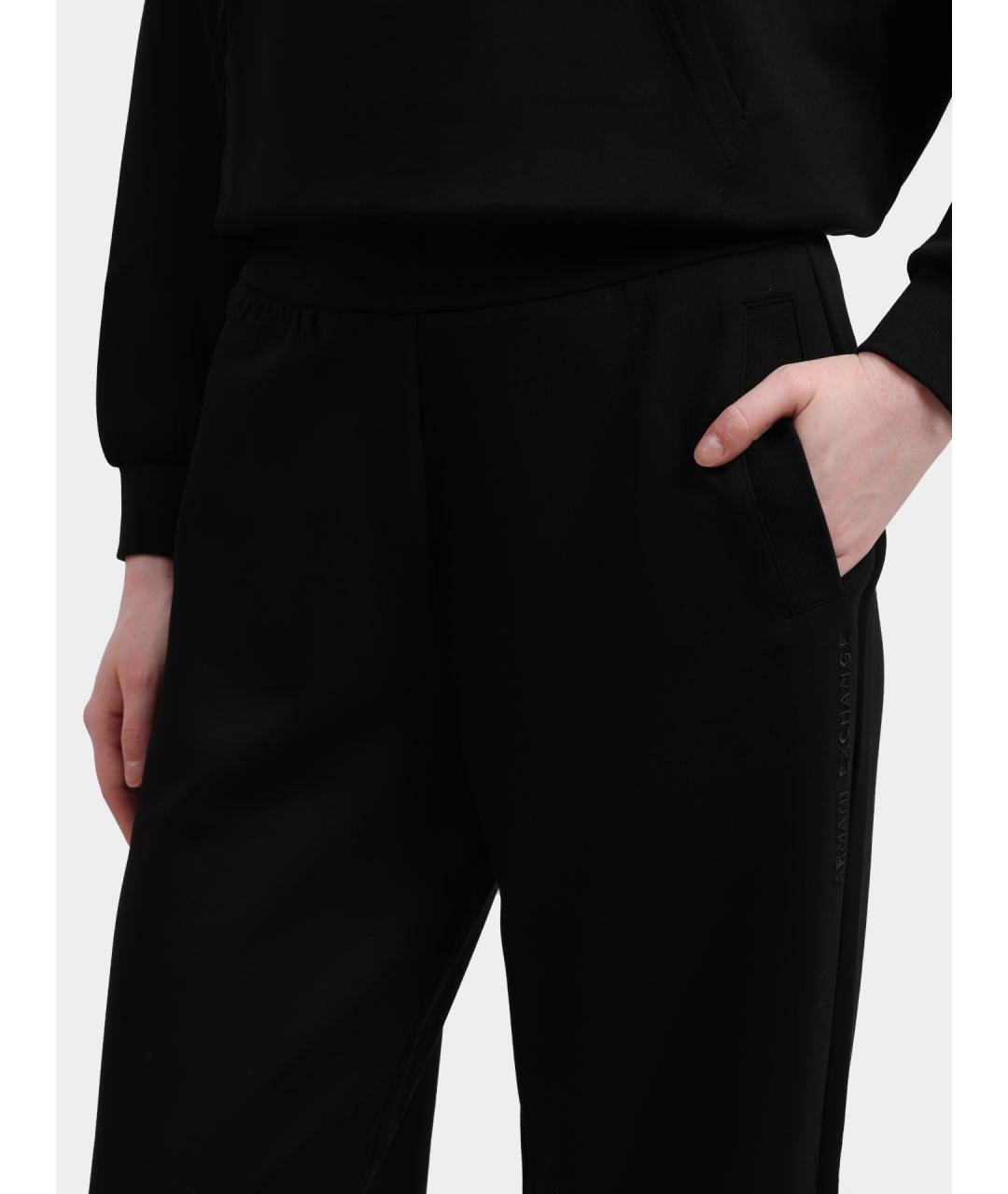 ARMANI EXCHANGE Черные полиамидовые прямые брюки, фото 5