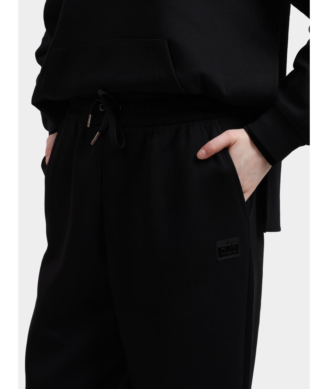 ARMANI EXCHANGE Черные хлопковые прямые брюки, фото 4