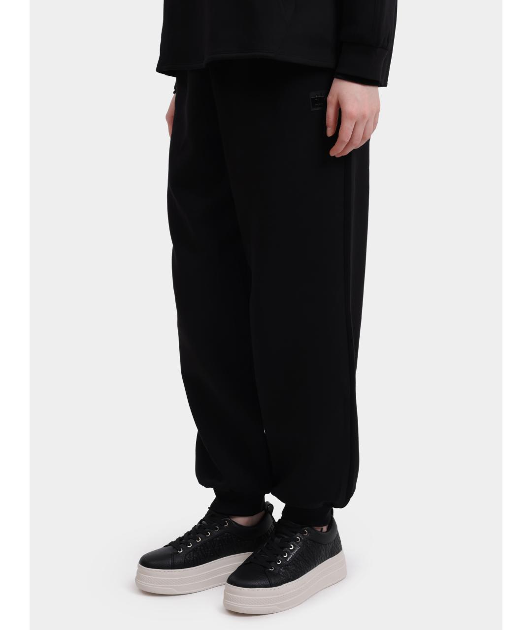 ARMANI EXCHANGE Черные хлопковые прямые брюки, фото 3