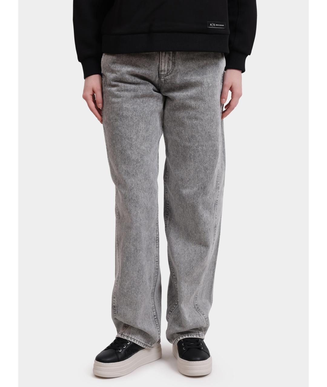 ARMANI EXCHANGE Серые хлопковые прямые джинсы, фото 5