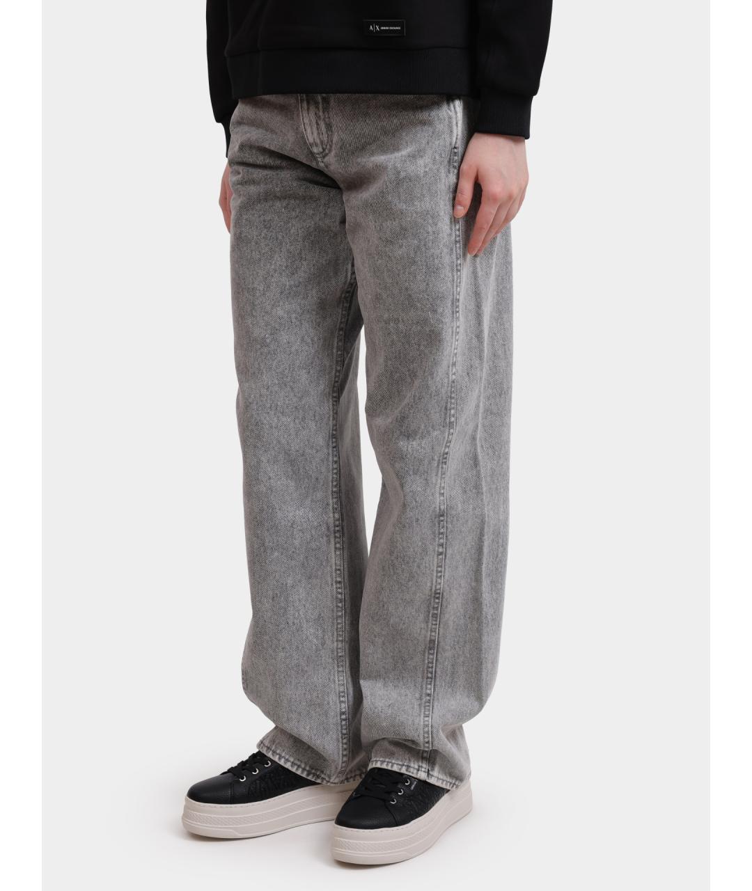 ARMANI EXCHANGE Серые хлопковые прямые джинсы, фото 2