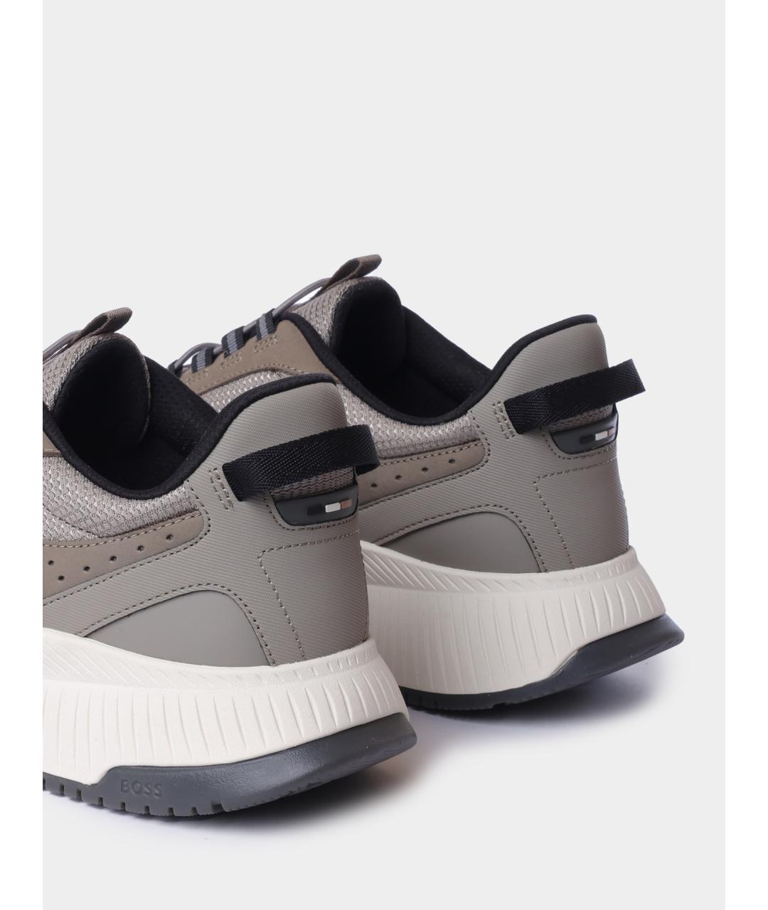 HUGO BOSS Серые текстильные низкие кроссовки / кеды, фото 6