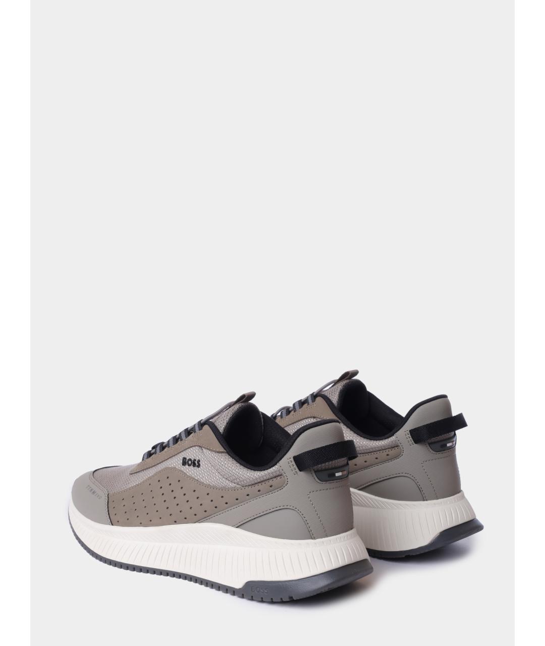 HUGO BOSS Серые текстильные низкие кроссовки / кеды, фото 7