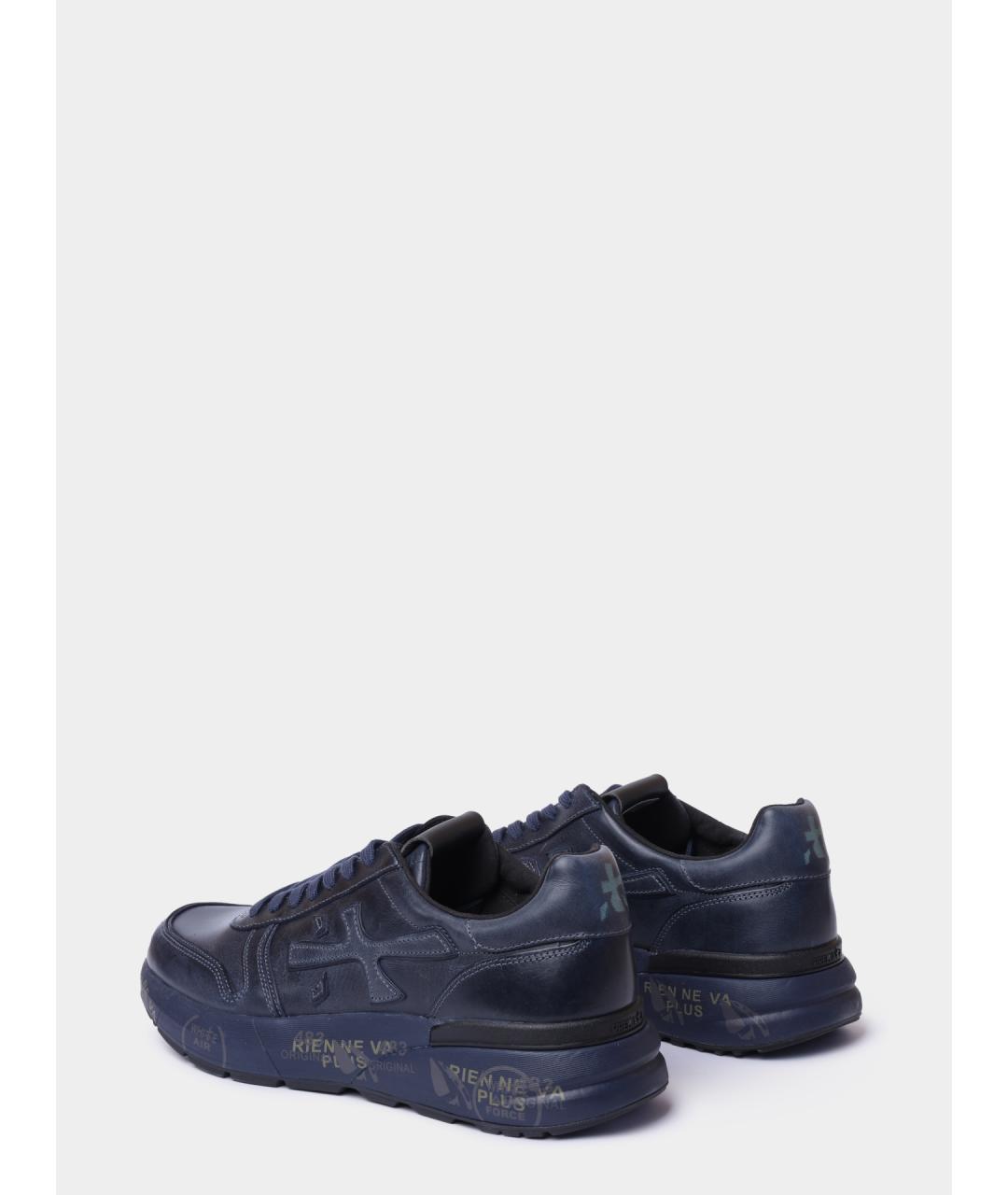 PREMIATA Синие кожаные низкие кроссовки / кеды, фото 5