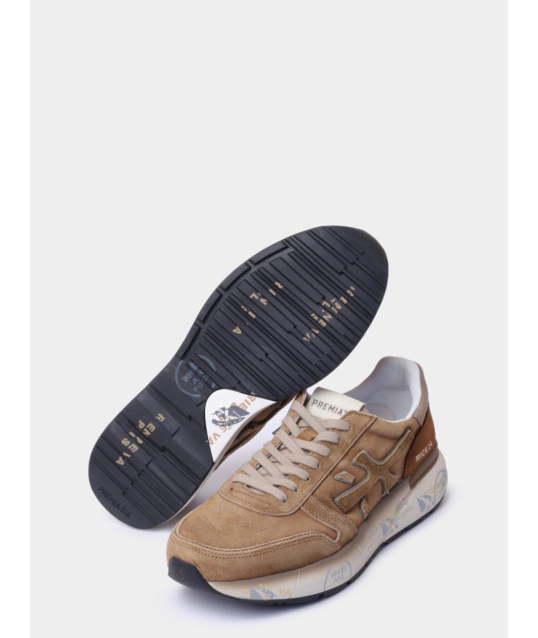 PREMIATA Коричневые замшевые высокие кроссовки / кеды, фото 4