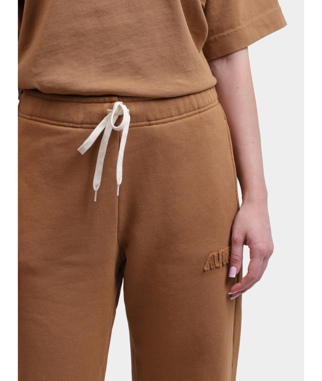 AUTRY Коричневые хлопковые прямые брюки, фото 4