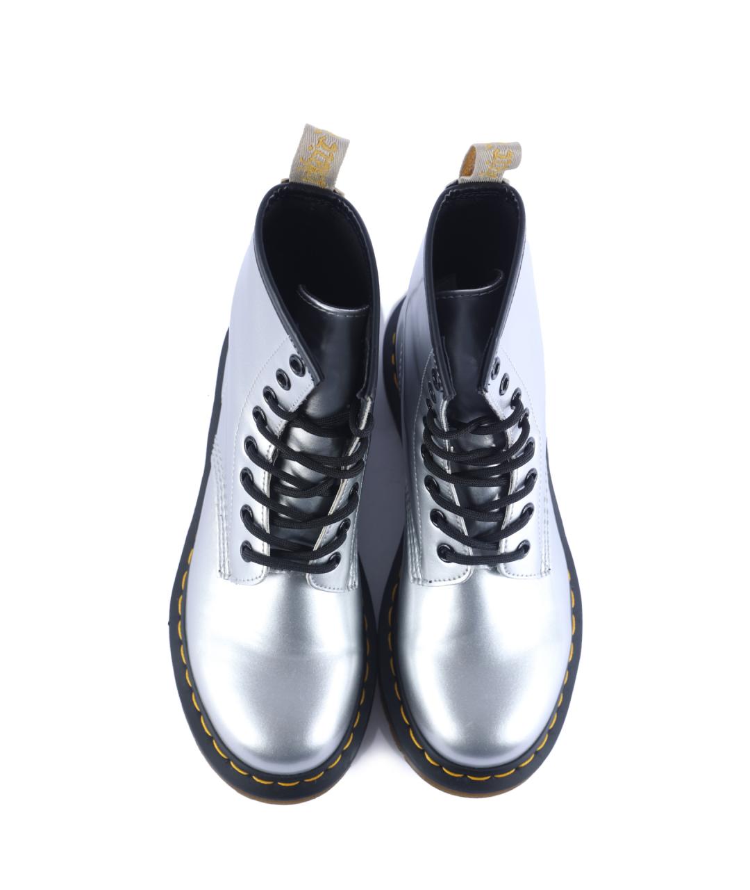 DR. MARTENS Серебряные ботинки из искусственной кожи, фото 4