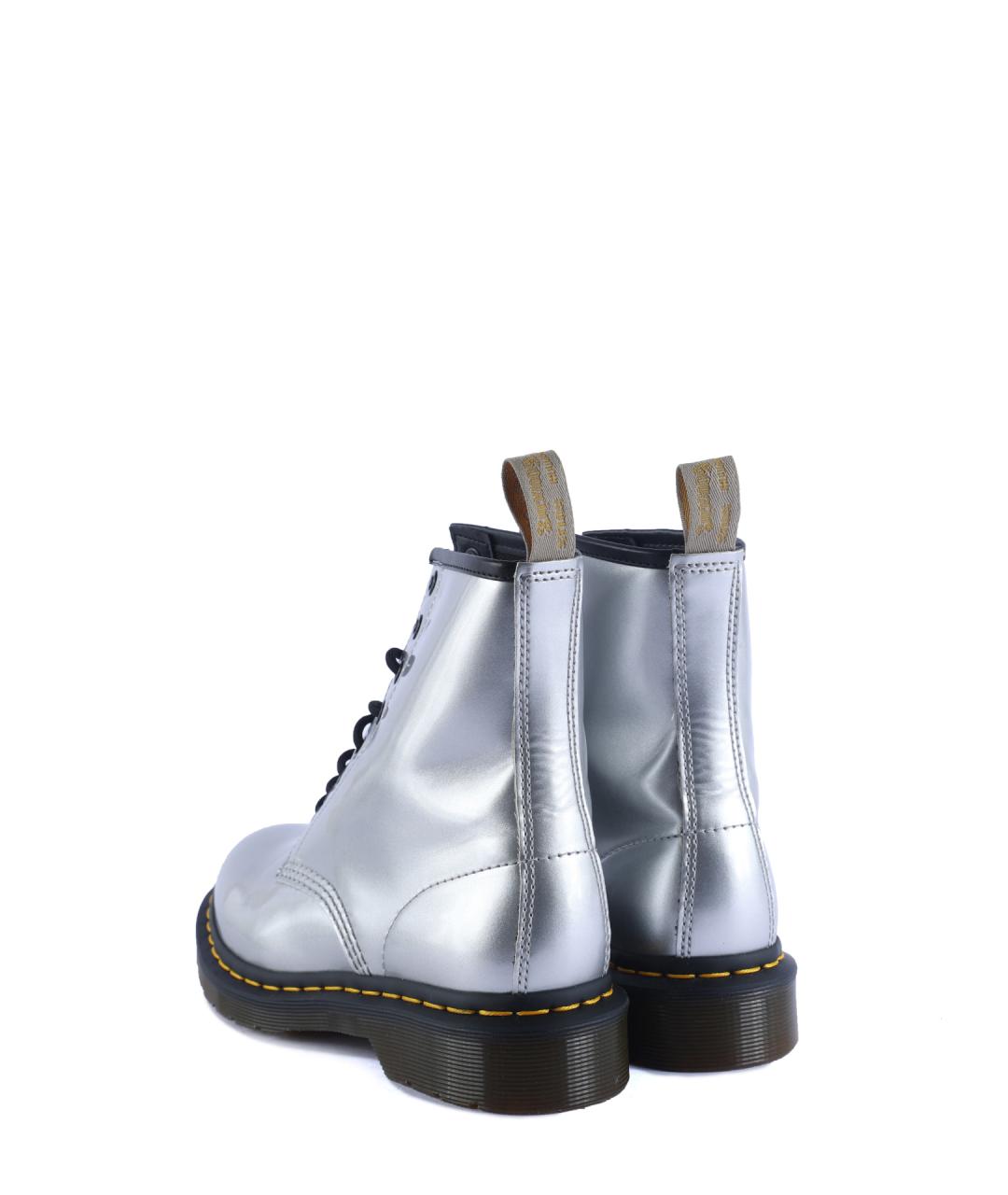 DR. MARTENS Серебряные ботинки из искусственной кожи, фото 3