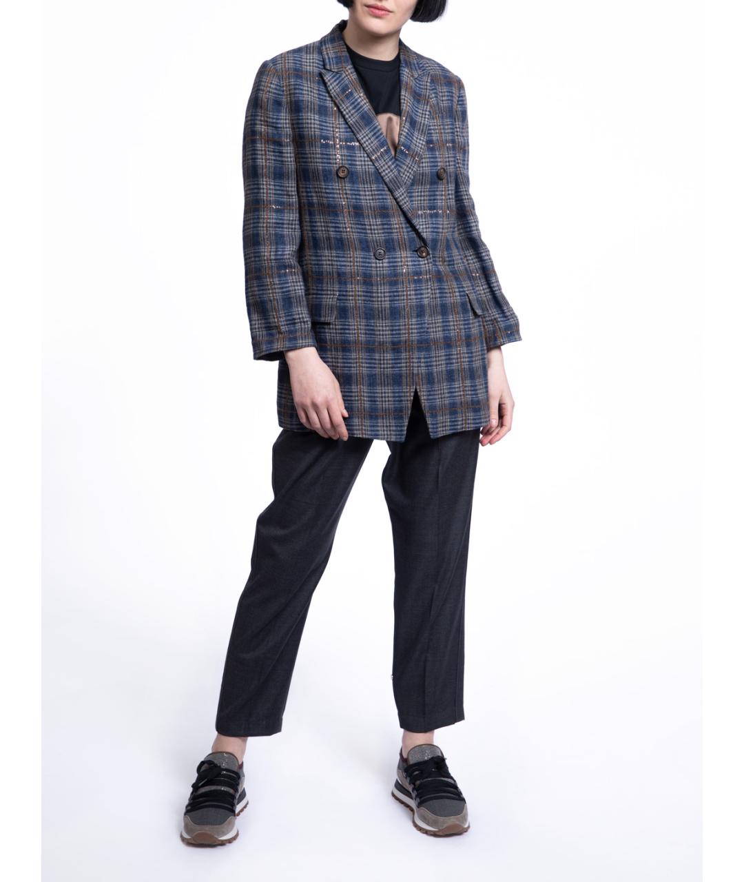 BRUNELLO CUCINELLI Серый льняной жакет/пиджак, фото 2