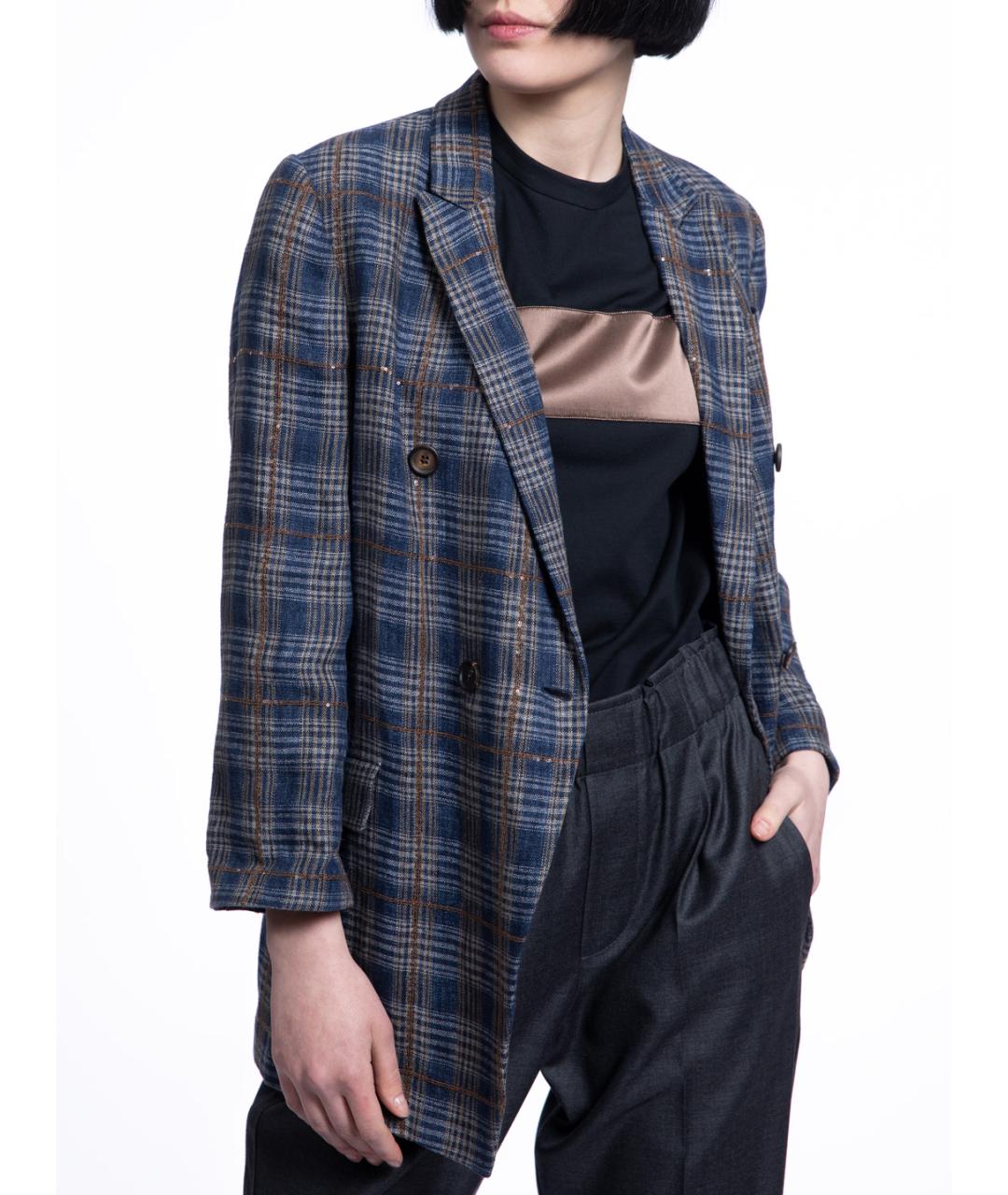 BRUNELLO CUCINELLI Серый льняной жакет/пиджак, фото 4