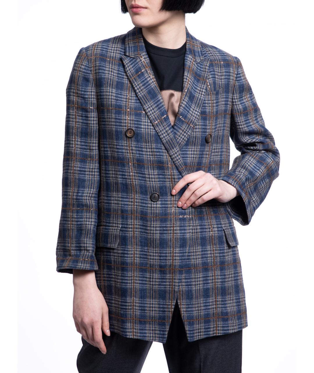 BRUNELLO CUCINELLI Серый льняной жакет/пиджак, фото 1