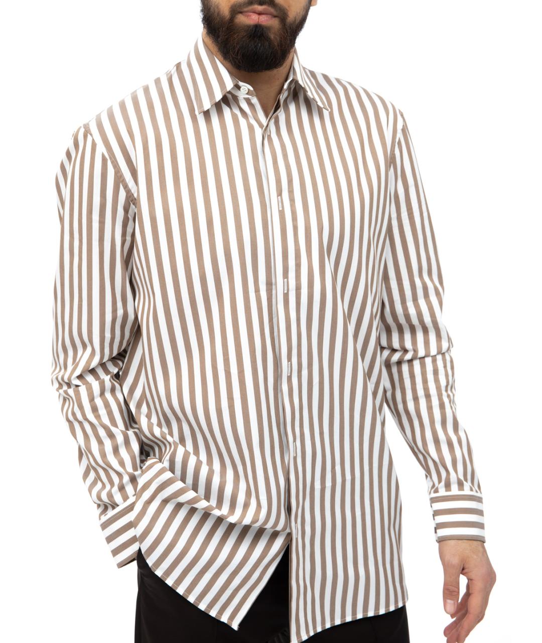 MAISON MARGIELA Бежевая хлопко-полиэстеровая кэжуал рубашка, фото 4