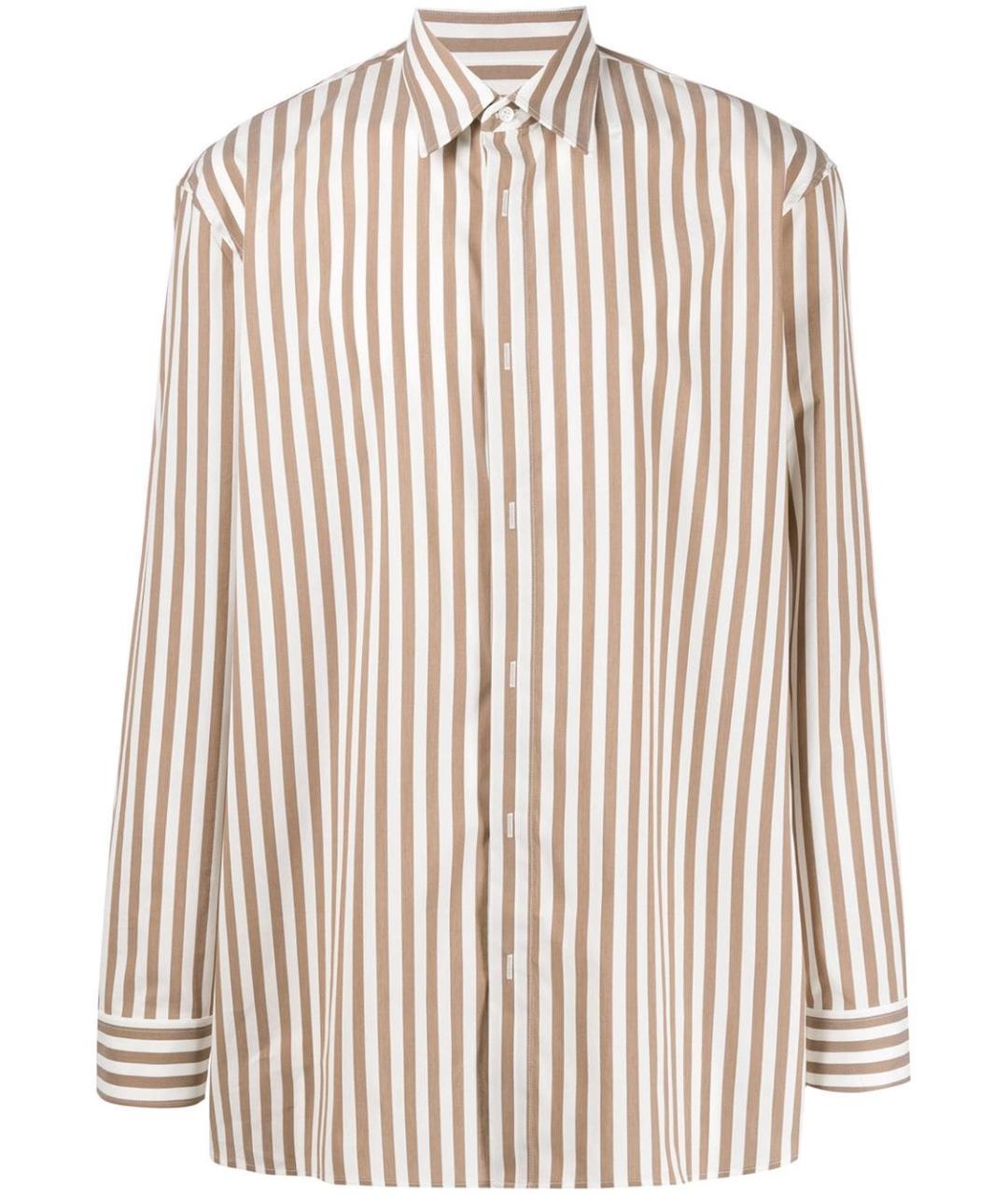 MAISON MARGIELA Бежевая хлопко-полиэстеровая кэжуал рубашка, фото 1