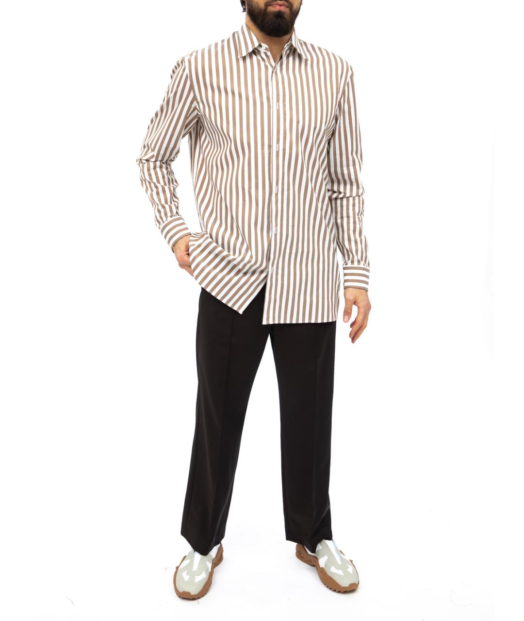 MAISON MARGIELA Бежевая хлопко-полиэстеровая кэжуал рубашка, фото 2