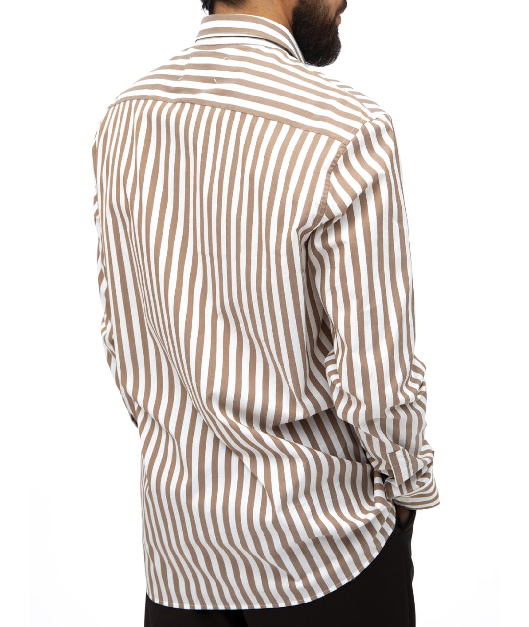 MAISON MARGIELA Бежевая хлопко-полиэстеровая кэжуал рубашка, фото 5