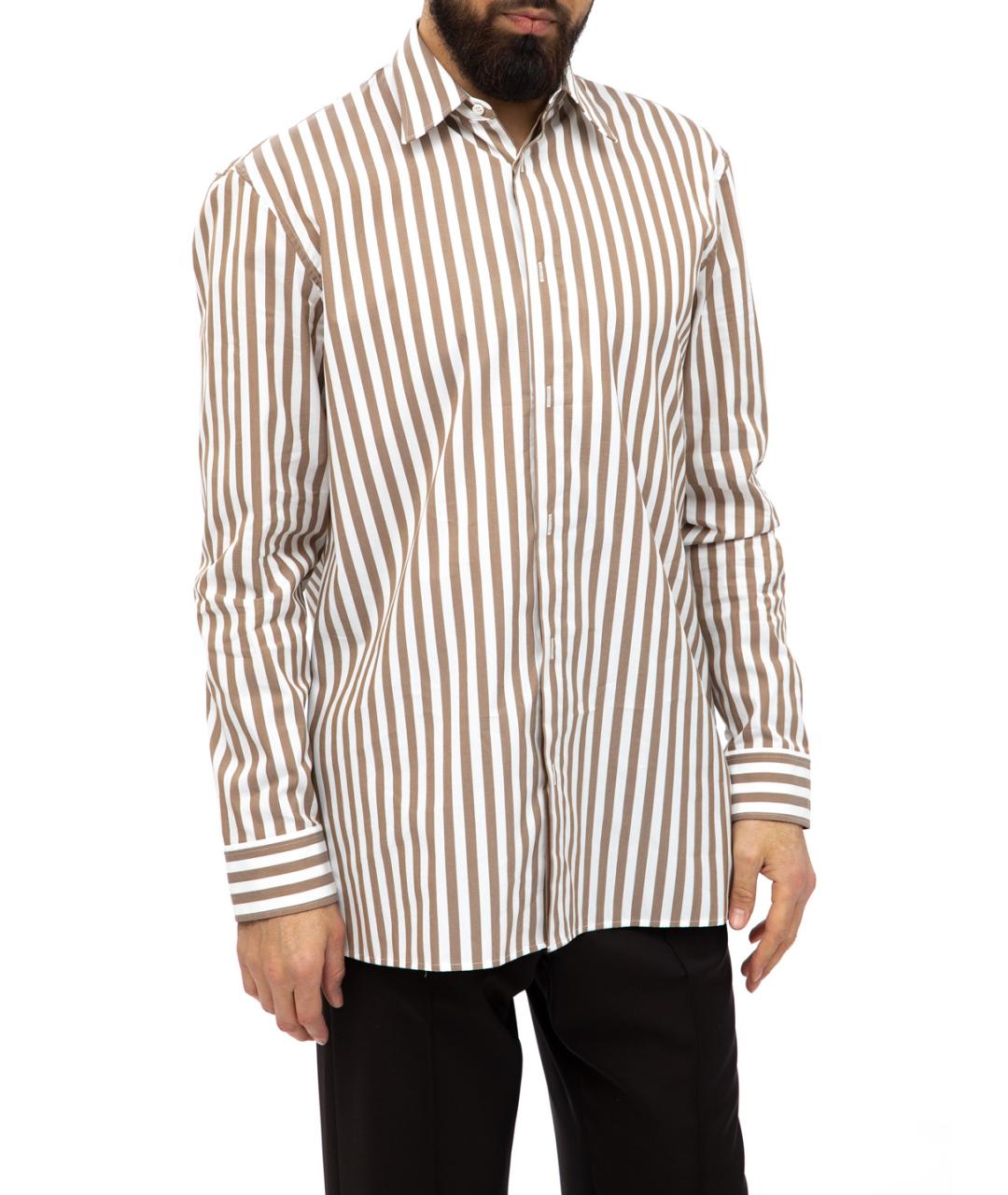 MAISON MARGIELA Бежевая хлопко-полиэстеровая кэжуал рубашка, фото 3