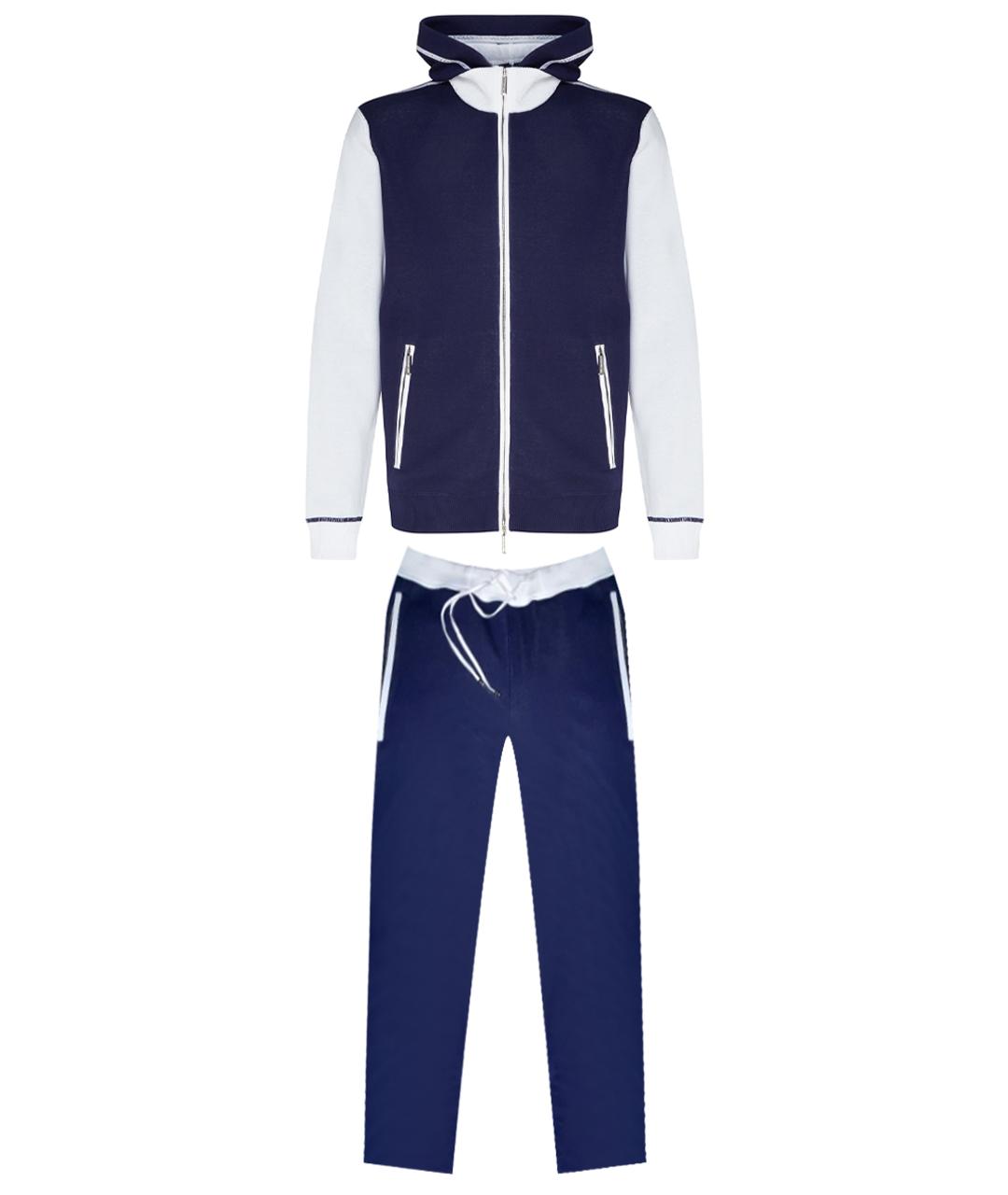 STEFANO RICCI Темно-синий хлопковый спортивный костюм, фото 1