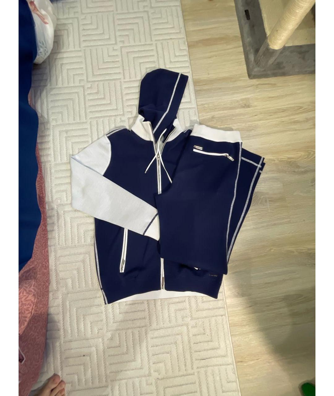 STEFANO RICCI Темно-синий хлопковый спортивный костюм, фото 5
