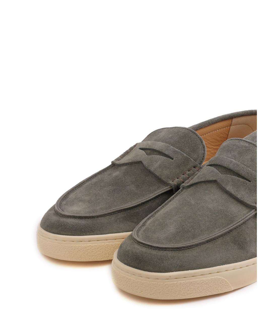 BRUNELLO CUCINELLI Зеленые замшевые лоферы, фото 7
