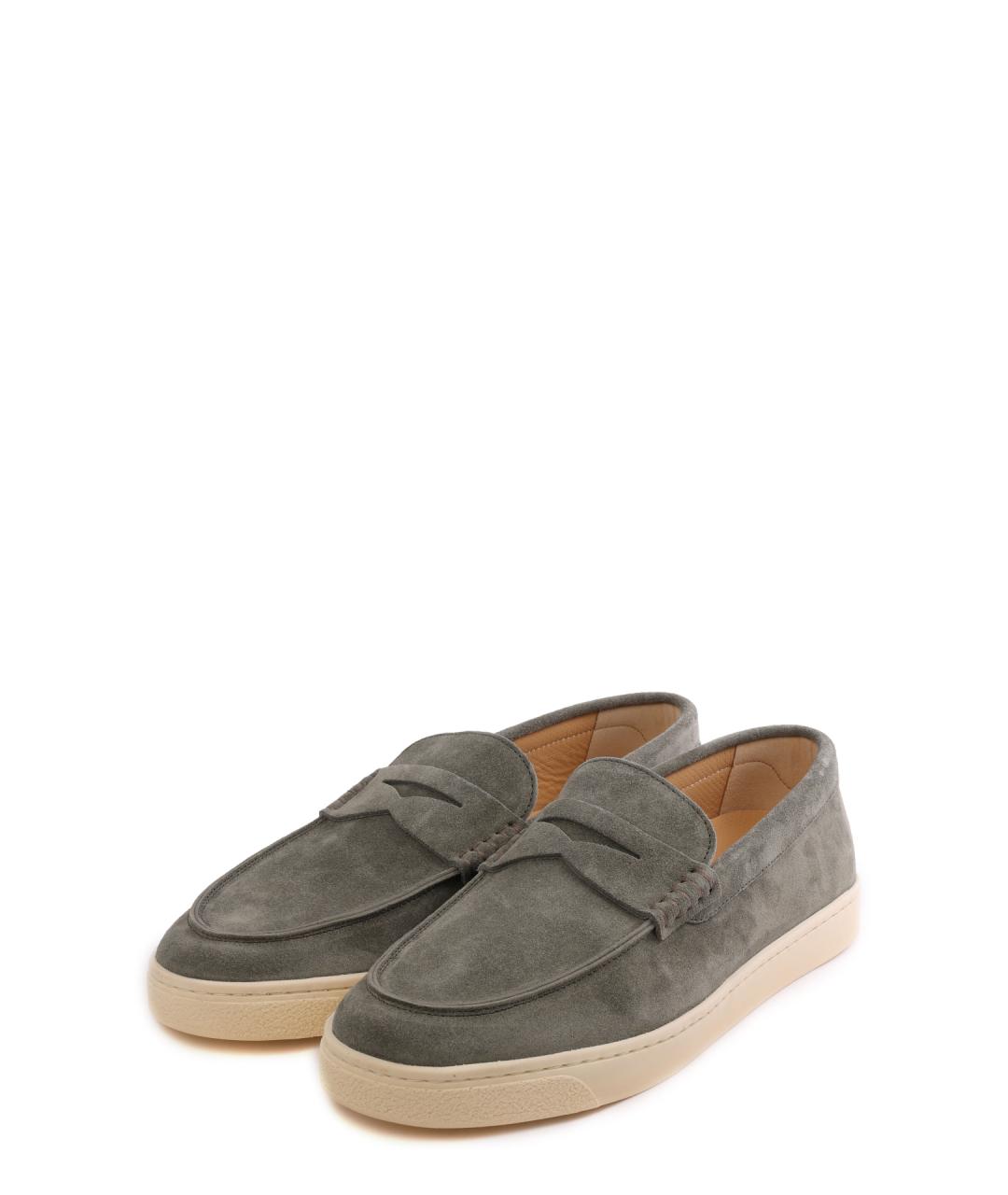 BRUNELLO CUCINELLI Зеленые замшевые лоферы, фото 2