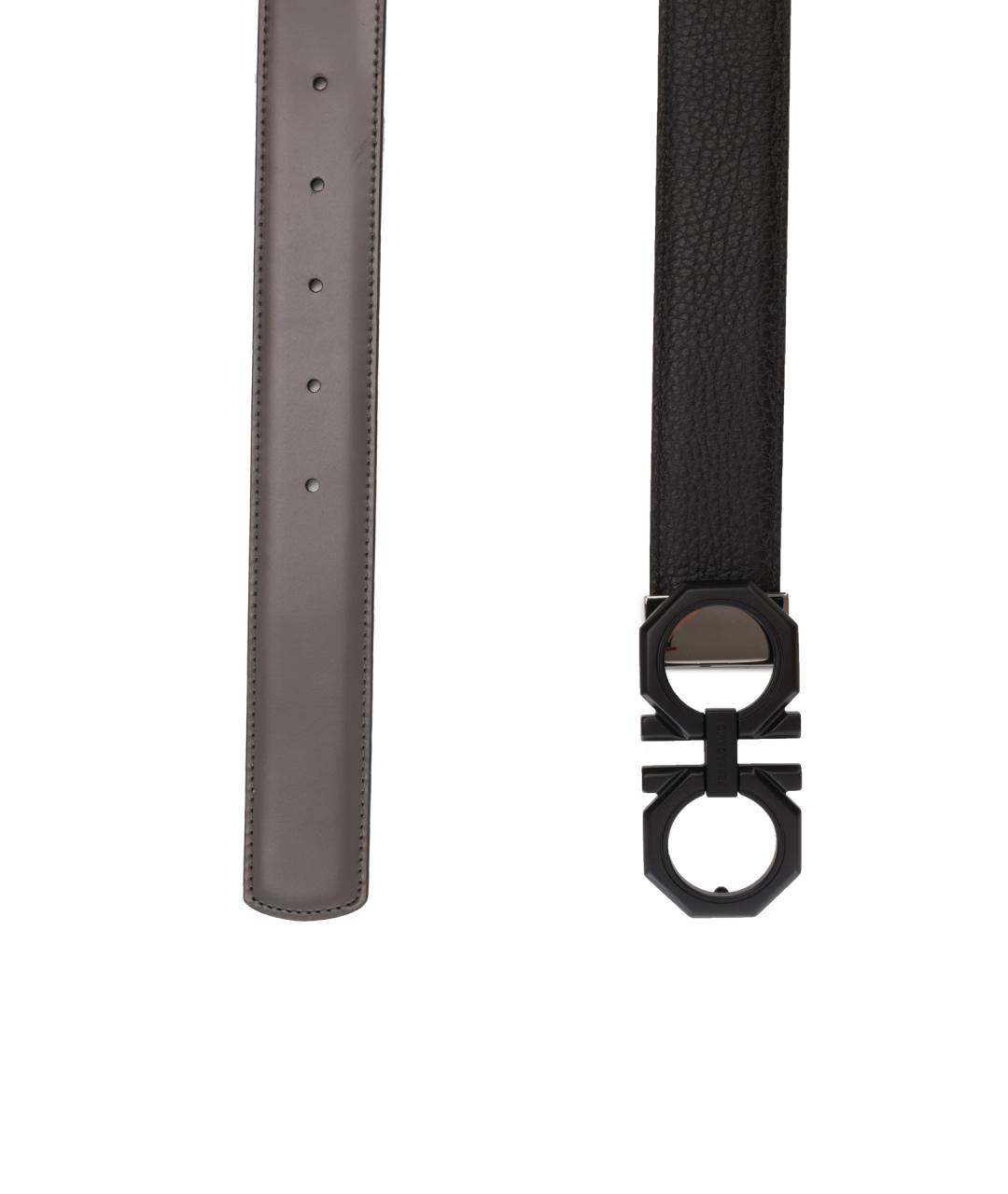 FERRAGAMO Черный кожаный ремень, фото 2