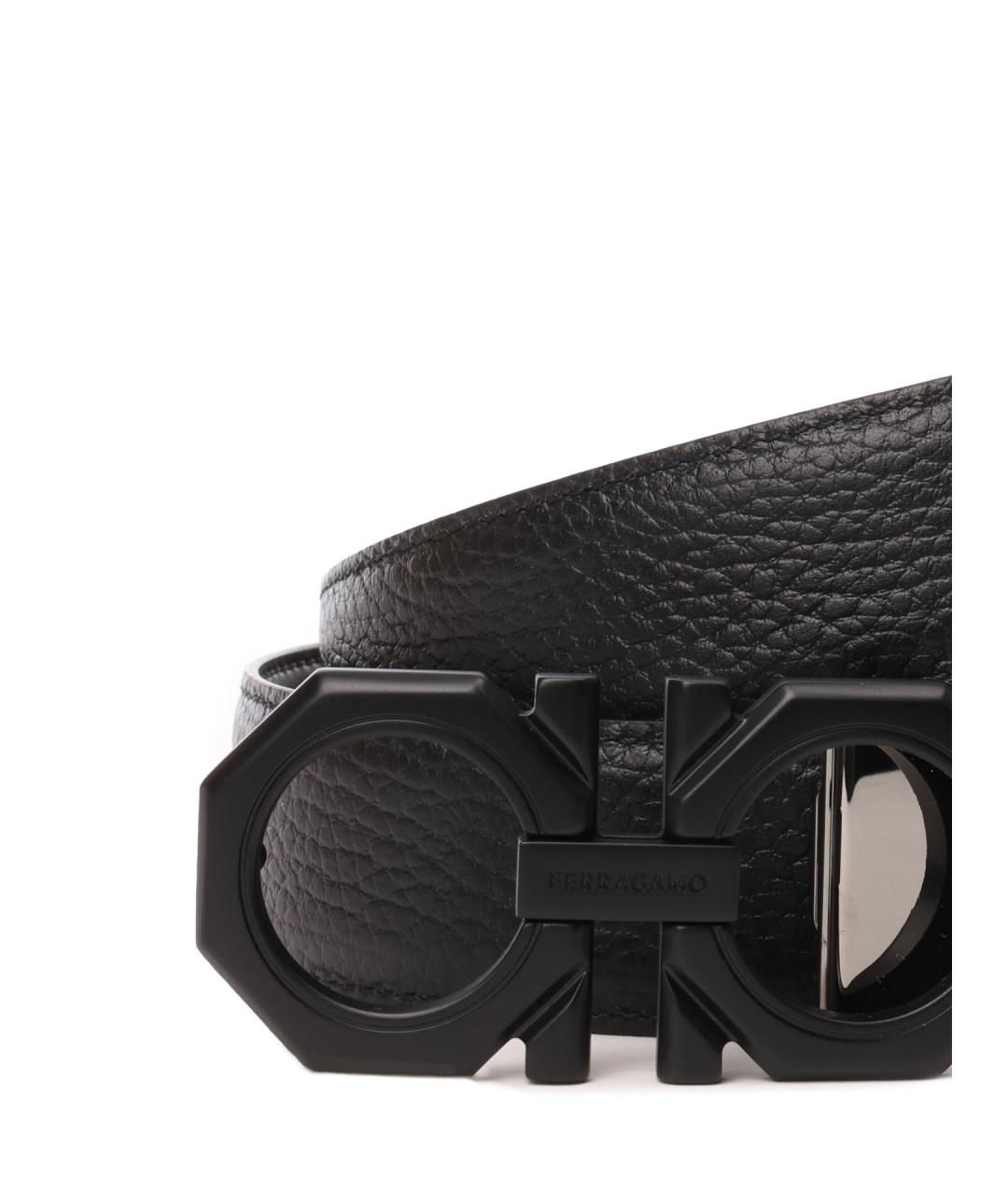 FERRAGAMO Черный кожаный ремень, фото 3