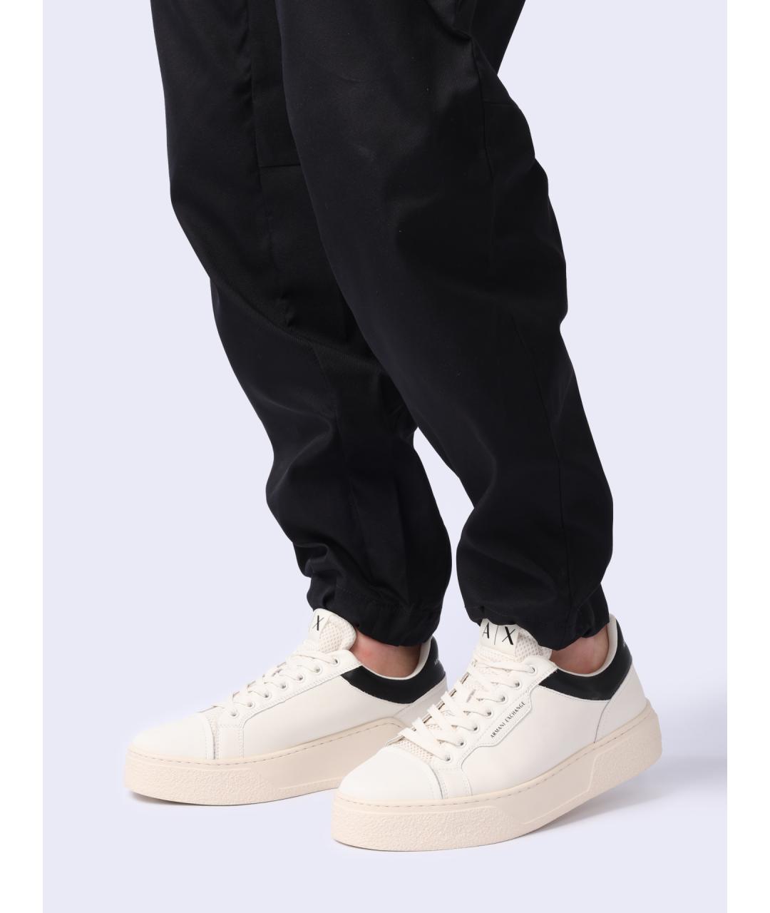 ARMANI EXCHANGE Белые кожаные низкие кроссовки / кеды, фото 7