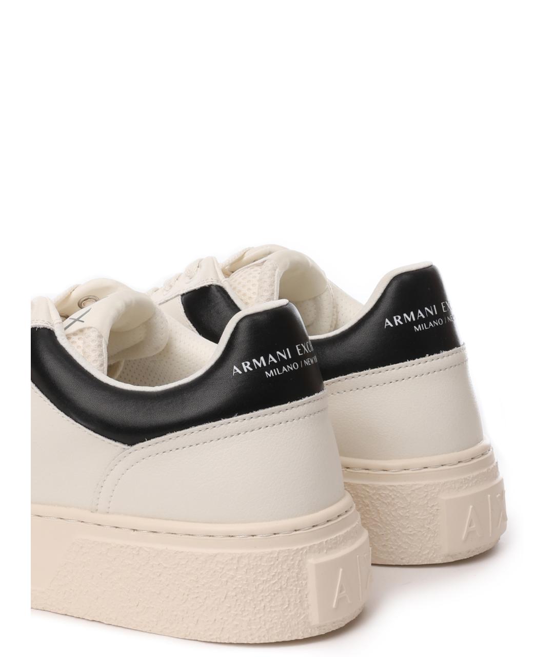 ARMANI EXCHANGE Белые кожаные низкие кроссовки / кеды, фото 6