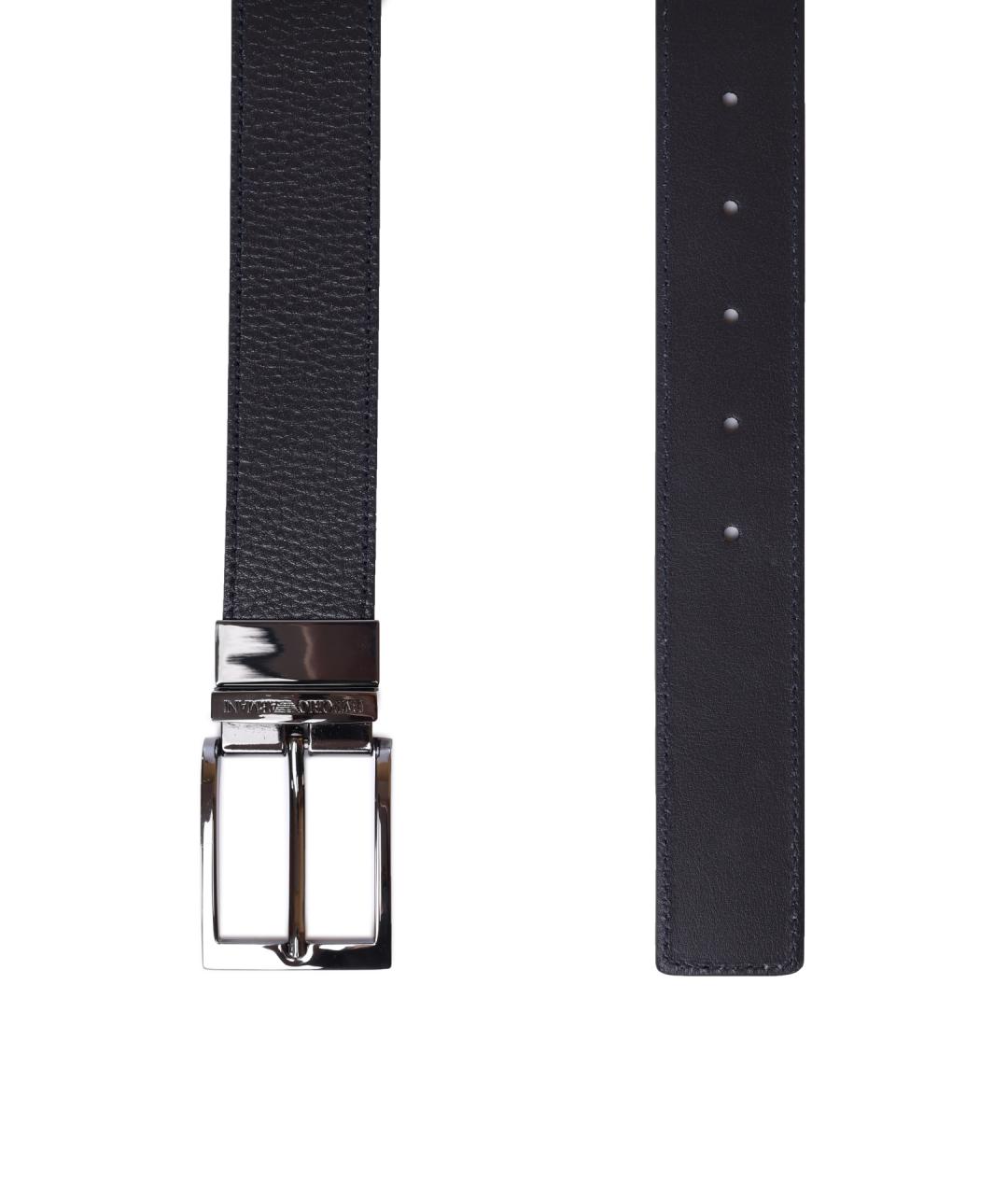 EMPORIO ARMANI Синий кожаный ремень, фото 2