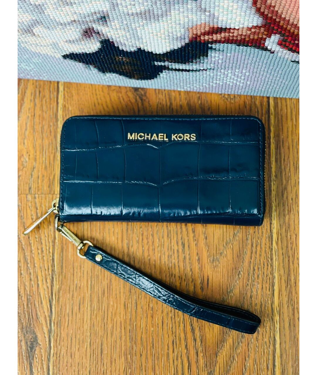 MICHAEL KORS Синий кожаный кошелек, фото 8