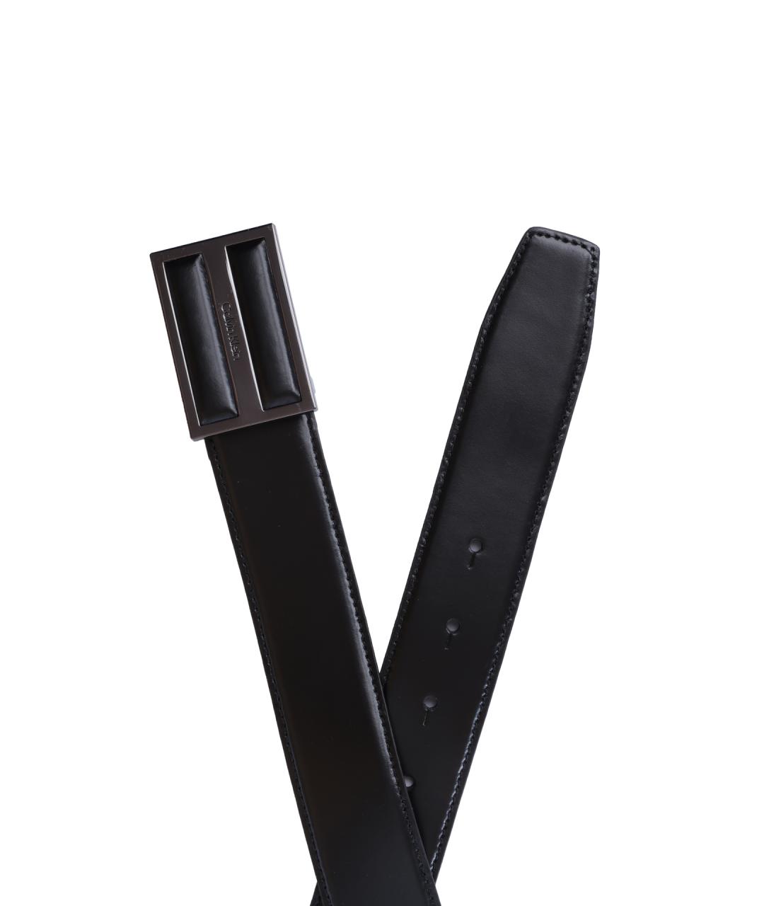 CALVIN KLEIN Черный кожаный ремень, фото 2