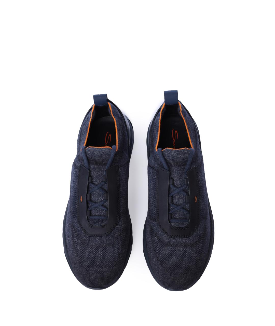 SANTONI Синие текстильные низкие кроссовки / кеды, фото 5