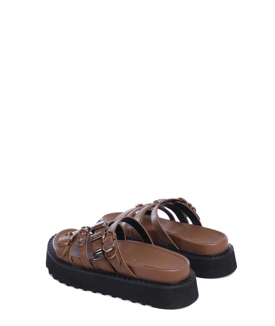 PINKO Коричневые кожаные сандалии, фото 4