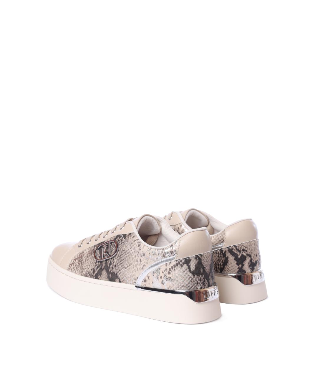 LIU JO Бежевые кеды из искусственной кожи, фото 5