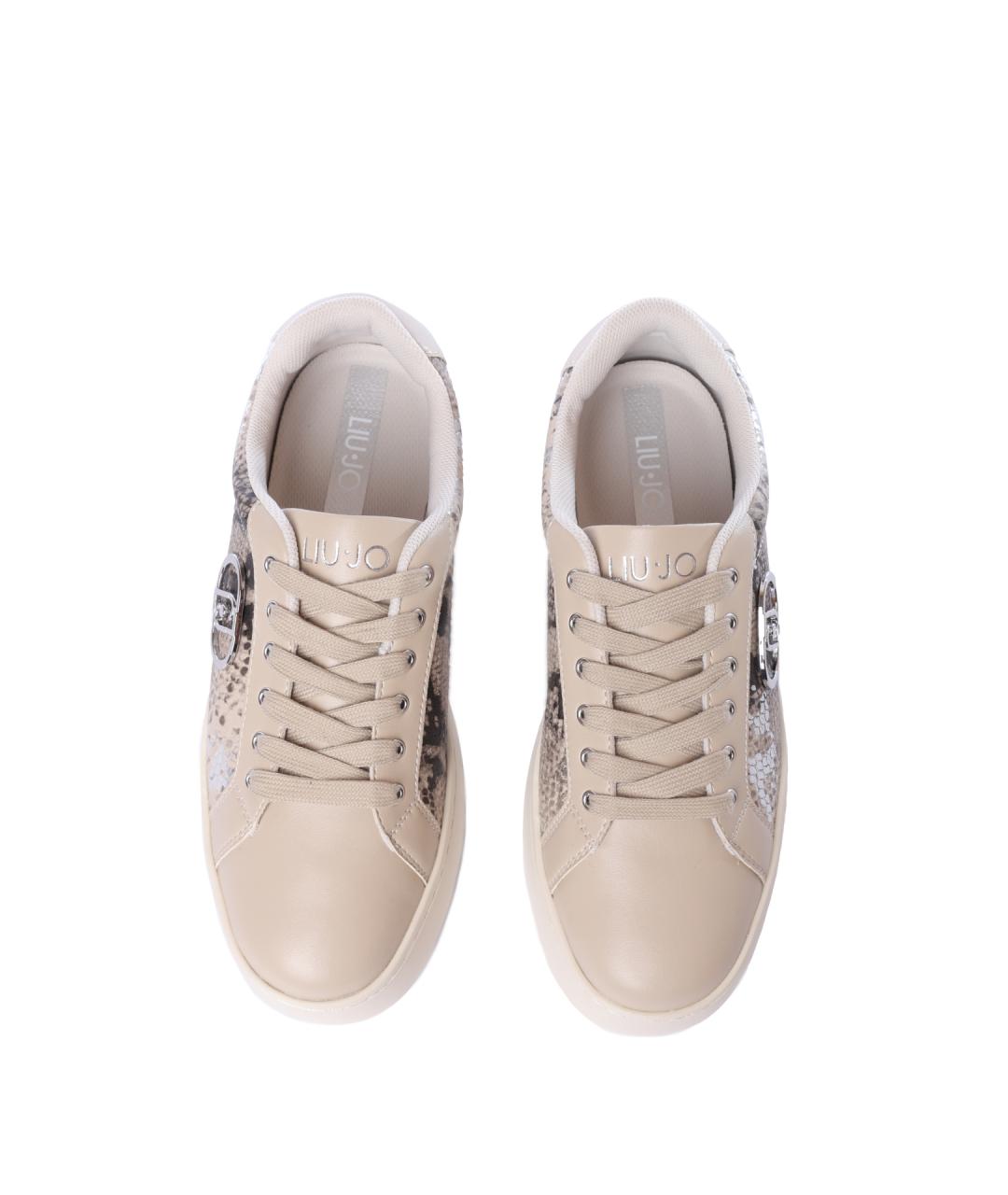 LIU JO Бежевые кеды из искусственной кожи, фото 3
