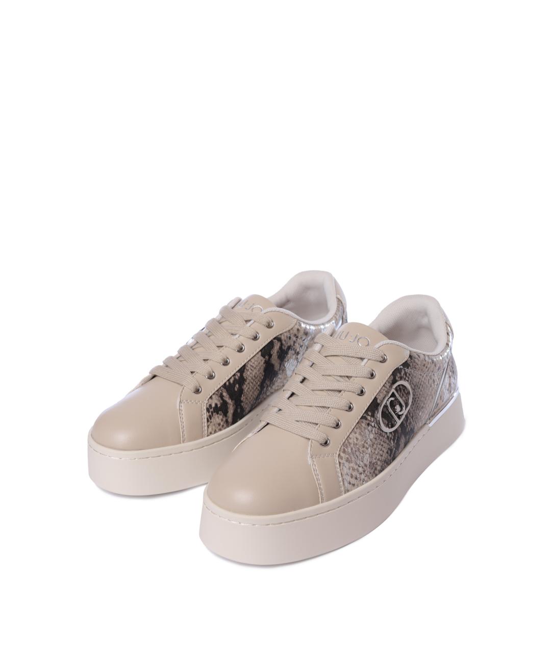 LIU JO Бежевые кеды из искусственной кожи, фото 2