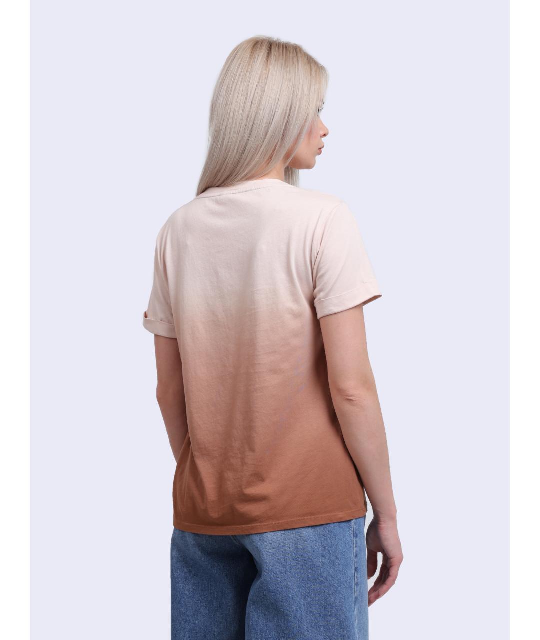 LIU JO Бежевая хлопковая футболка, фото 4