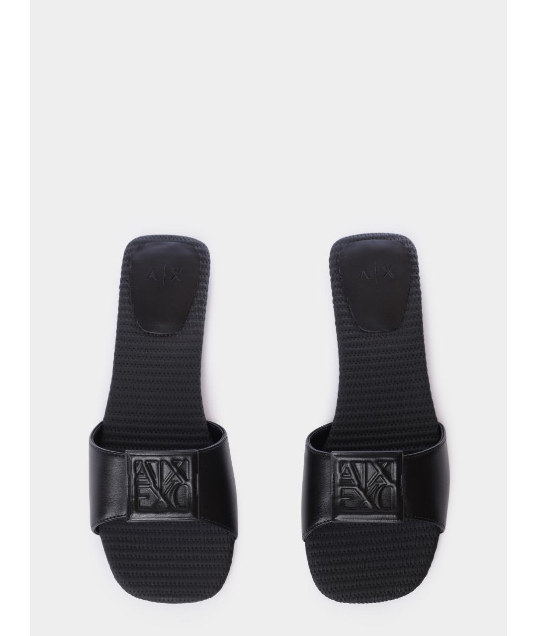 ARMANI EXCHANGE Черные шлепанцы, фото 3