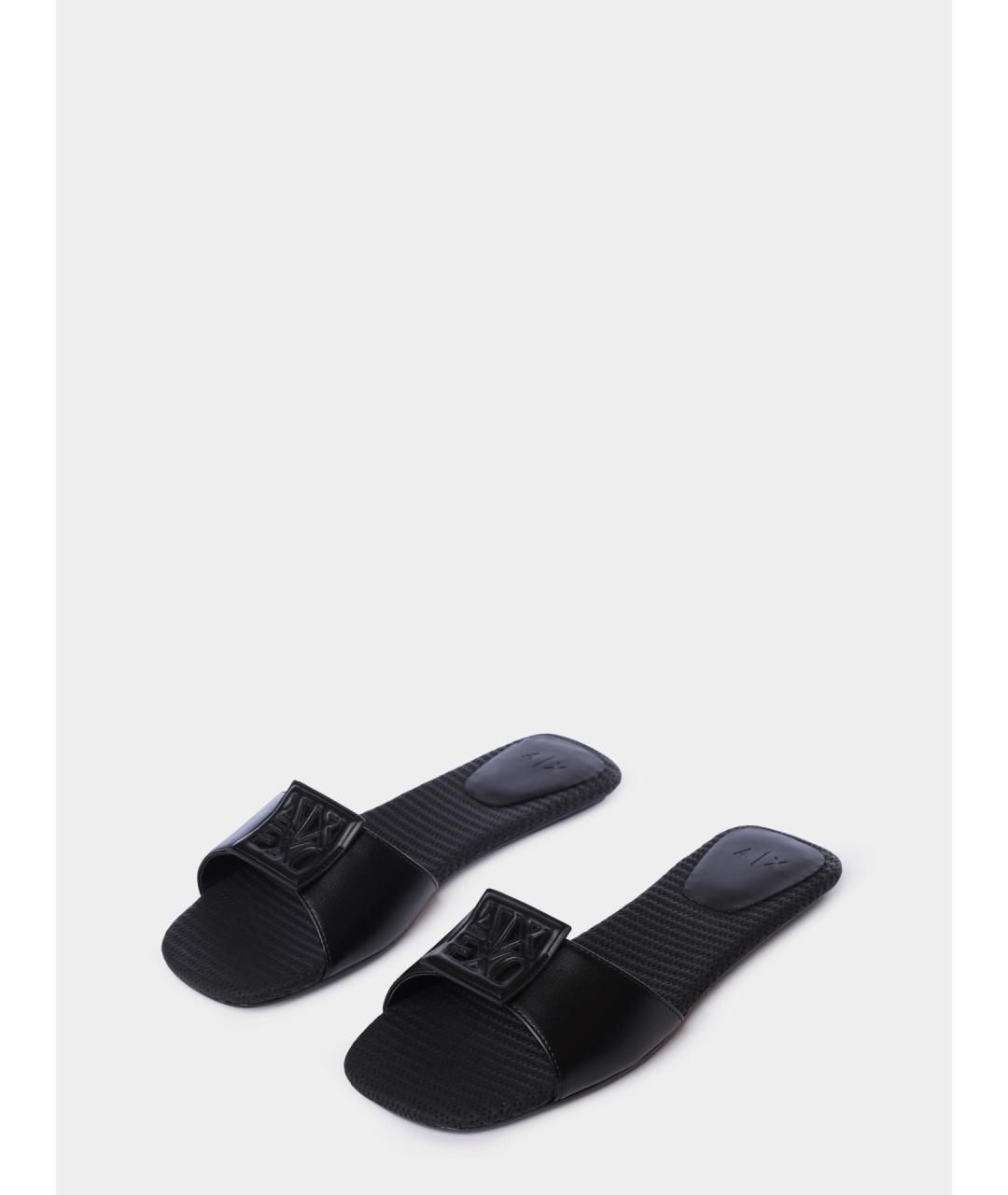 ARMANI EXCHANGE Черные шлепанцы, фото 2