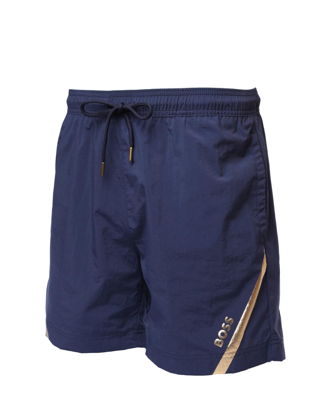 HUGO BOSS Темно-синие полиамидовые шорты, фото 2