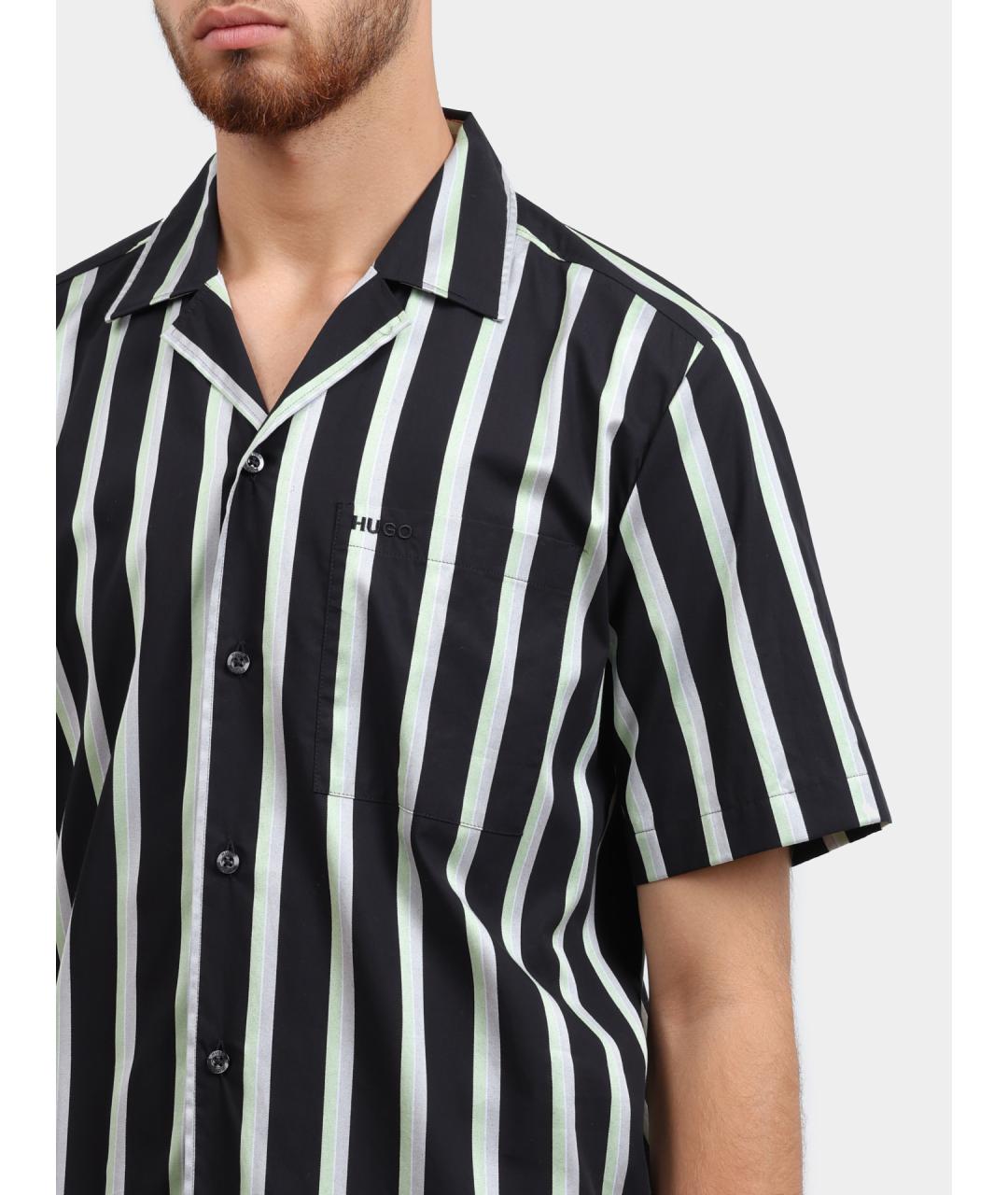 HUGO Черная хлопковая кэжуал рубашка, фото 4