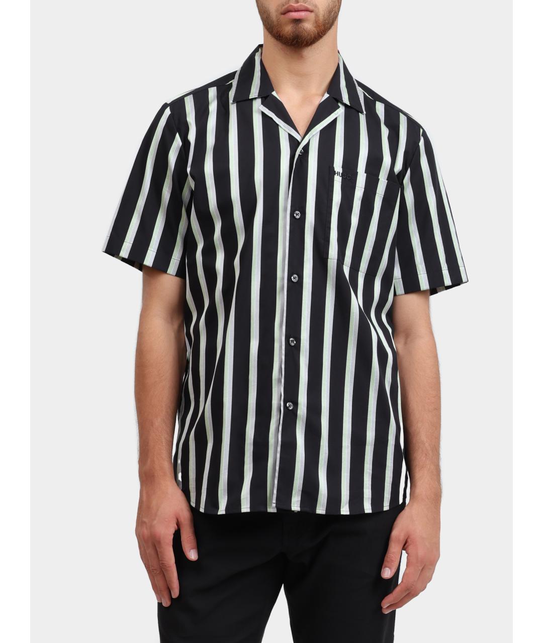 HUGO Черная хлопковая кэжуал рубашка, фото 6